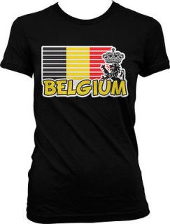 Belgium Belgian Flag Lion Crown Patriotic National Pride Girls Juniors