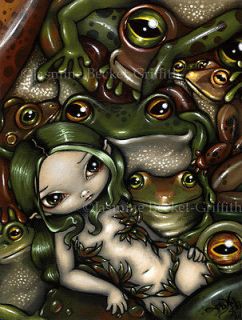 Jasmine Becket Griffit h art BIG print SIGNED Bed of Frogs fairy toads