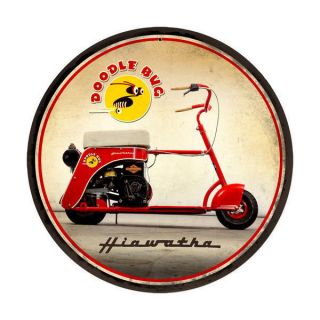 DOODLE BUG SCOOTER ROUND METAL SIGN