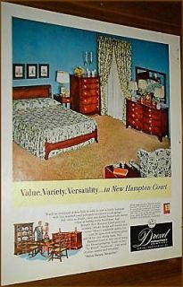 1952 DREXEL New Hampton Court Bedroom FURNITURE AD