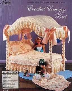 Crochet Canopy Bed For Fashion Dolls Paradise Pub.