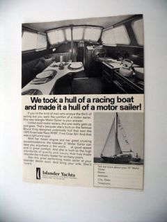 Islander Yachts 37 ft Motor Sailer yacht 1971 print Ad