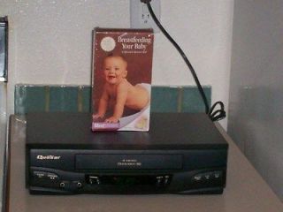 Shipping With Quasar 4 Head VCR Player W/ Omnivision / Tuner & 1 Movie