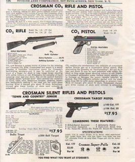 1952 CROSMAN PISTOL Pellet GUN VINATGE PRINT AD