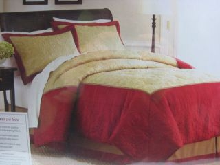 Comforter Set Gold Red Better Homes & Gardens 4 Piece Christmas Decor