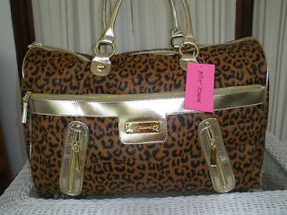 Betsey Johnson Weekender Cheetah Natural Safari Luggage Carry on Bag