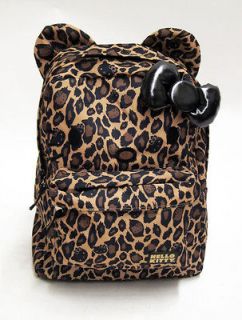 Hello Kitty Leopard Cheetah Spots Face LICENSED Backpack School Bag