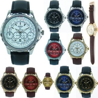 LONDON CLASSIC RETRO FASHION WATCH WITH DATE BIG FACE DECORATIVE DIALS