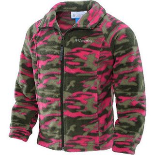 NWT Girls Columbia 6 6X Benton Springs Fleece Jacket in Pink & Green