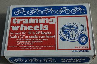 252 TRAINING WHEELS   16 to 20 Steel Kids Adults Balance Bike   NEW