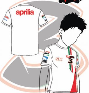 Max Biaggi SBK Aprilia official kids white T shirt new