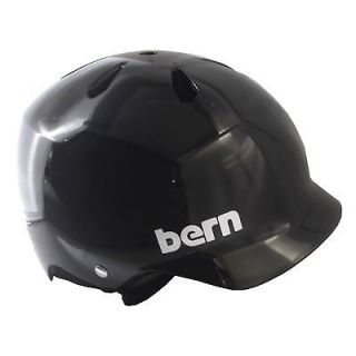 BERN WATTS Summer Helmet Gloss Black EPS MEDIUM Skate Bike NEW