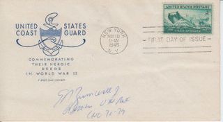 Admiral Elmo Zumwalt Autograph Signed 1945 Coast Guard FDC d00
