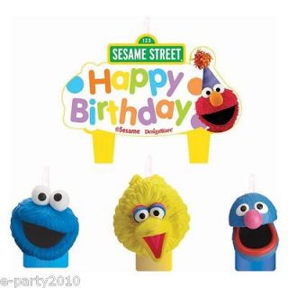 STREET CAKE CANDLE SET ~ Elmo Cookie Monster Birthday Party Supplies