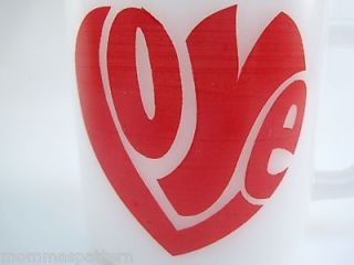 Vintage LOVE HEART Milk Glass Coffee Mug Cup Great Valentine Gift 60s