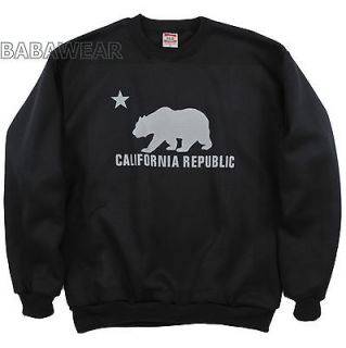 Bear Crew Neck Sweat Shirt Black Cali Republic Oversize Picture BABA