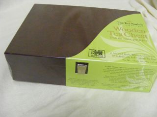 The Tea Nation Wooden Tea Chest 60 Individually Foil Wrapped Tea Bags