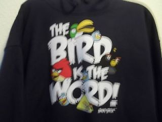 ANGRY BIRDS  The Bird Is The Word  NAVY BLUE  Large  MENS HOODIE