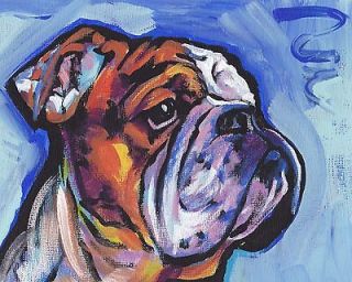 Engish Bulldog print of bright pop art dog Painting 8.5x11