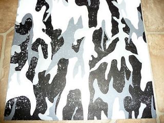 Camo pattern Black White and Gray Splatter Grain Cowhide Leather Hide