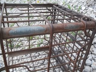 Vintage Rustic Rusty Hiland Dairy Inc Dairy Milk Wire Crate good for