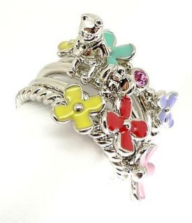 Disney Couture Winnie the Pooh Set of 5 Silver Stacking Rings