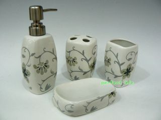 Colorful spring Ceramic Bathroom Accessories Set Vanity Dispenser gv