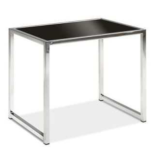 Avenue Six Chrome Base & Black Tempered Glass Top Modern Accent END