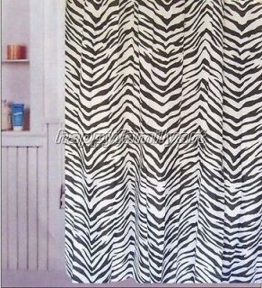 black and white stripe shower curtain