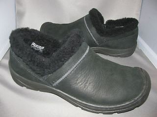 NEW Keen Crested Butte BLACK Suede Faux Shearling Slip on Shoes Clogs