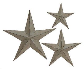 Set Of 3 Handcrafted Rustic Metal Wall Decor Stars