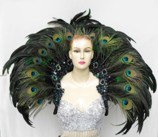 EVIA Peacock Feather Cabaret Dancer Headdress Backpack