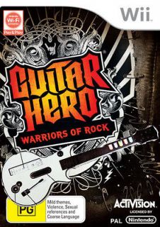Hero Warriors of Rock + Wireless Guitar Bundle   Nintendo Wii **SALE