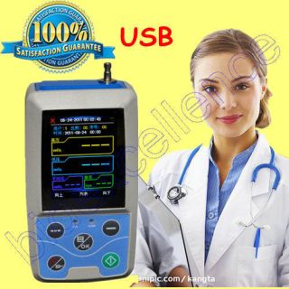 Color LCD Ambulatory Blood Pressure Patient Monitor NIBP SPO2/PR+ 3