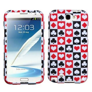 PLASTIC HARD COVER CARD SUITS SNAP ON CASE FOR SAMSUNG GALAXY NOTE II