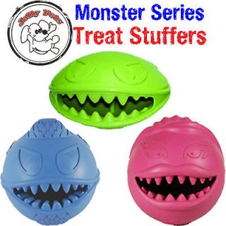 Monster Ball TREAT STUFFER Dog Toy  Chew & Treat Stuffer Ball   BLUE