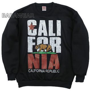 Bear Crew Neck Sweat Shirt Black Cali Republic Oversize Picture BABA