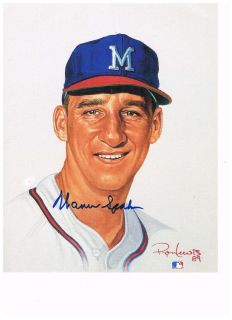 Warren Spahn Autographed Ron Lewis LivingLegends Print