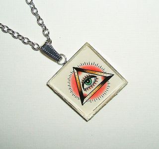 ALL SEEING EYE Necklace Pendant EYE OF PROVIDENCE Tattoo Inspired