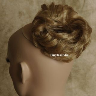 Chignon Curly Scrunchies Hair Extensions Blonde MS #27/30/613
