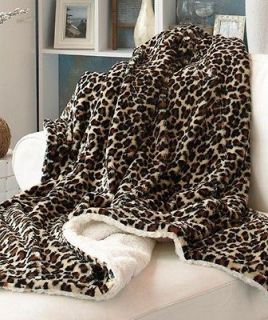 ANIMAL PRINT Throw Blanket 50X60 LEOPARD BLACK BROWN kids pets blanket