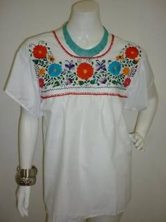 Peasant Vintage Tunic Embroidered Mexican Blouse Top Assorted Colors