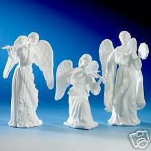 Nativity Bone China Angelic Melody Angels White   Set of 3   New
