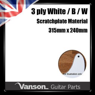 NEW 315mm x 240mm 3ply Black Pearl Scratchplate Material / 3 ply