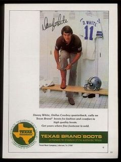 Dallas Cowboys Danny White photo Texas Brand cowboy boots print ad