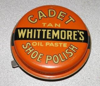 Vintage Whittemores Cadet Tan Oil Paste Shoe Polish Tin *Unused