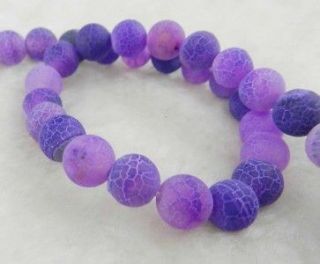 6mm Purple Dream Fire Dragon Veins Agate Round Gems Loose Beads 15