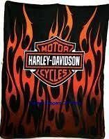 Harley Davidson Bedding Flames Blanket Throw Apparel Merchandise Home