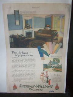 SHERWIN WILLIAMS PAINT CO. ADVERTING PAPER SHEET #C588