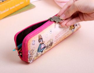 NWT Fabric Zipper Pencil Case Ver.2 732 1 Design Alice in Wonderland
